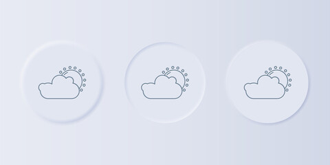 Fototapete - Grey Sun and cloud weather icon isolated on grey background. Set icons in square buttons. Vector