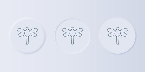Poster - Grey Dragonfly icon isolated on grey background. Set icons in square buttons. Vector