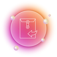 Poster - White Envelope icon isolated on white background. Received message concept. New, email incoming message, sms. Mail delivery service. Orange and pink gradient circle background. Vector