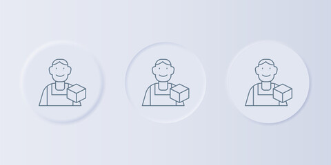 Fototapete - Grey Graphic designer icon isolated on grey background. Set icons in square buttons. Vector