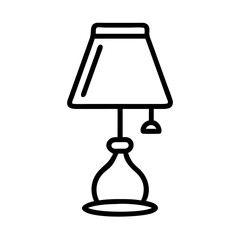 Poster - Simple Outline Table Lamp Decoration Design Interior Illumination Minimalist Icon