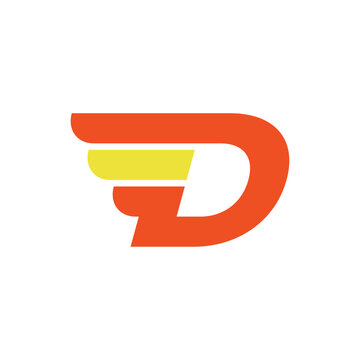 Letter D logo design. Initial D Abstract symbol.