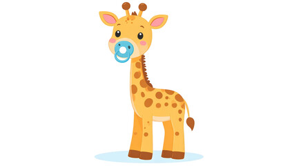 Leinwandbilder - Giraffe standing tall on a white background