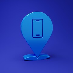 Fototapete - Blue Phone repair service icon isolated on blue background. Adjusting, service, setting, maintenance, repair, fixing. Minimalism concept. 3D render illustration