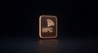 © Minh - Glowing Orange NFC Icon on Dark Background