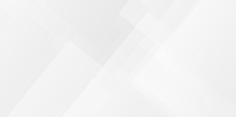 Fototapete - Vector white and gray overlap triangle geometric technology pattern. minimal rectangle arranged white lines transparent web square background layers. overlap web presentation banner tech design.	
