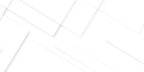 Fototapete - Vector white and gray overlap triangle geometric technology pattern. minimal rectangle arranged white lines transparent web square background layers. overlap web presentation banner tech design.	
