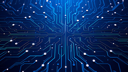 Fototapete - Abstract Circuit Board Technology Background High-Resolution Image of Digital Network