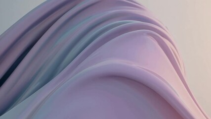 Poster - Smooth, pastel-colored abstract shapes morph and flow gracefully against a clean white backdrop, creating a visually captivating and dynamic animation