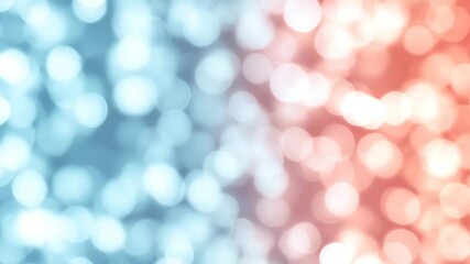 Poster - Soft, round bokeh lights create a magical and dreamy atmosphere, blending shades of blue and orange, perfect for various projects and visual designs