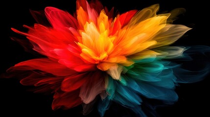 Fototapete - Abstract Multicolored Flower with Motion Blur Effect