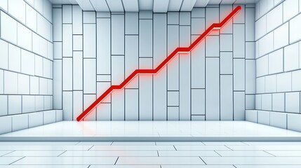 Poster - Red Graph Representation of Rising Trends on Minimalist Background with Clean Lines and Modern Aesthetic