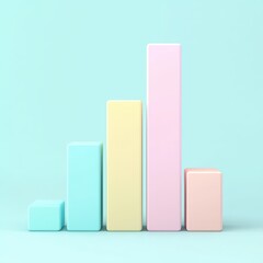 Poster - Colorful Minimalist Bar Graph Displaying Data Representation on Soft Pastel Background