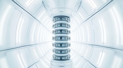 Poster - Futuristic Corridor with Advanced Technology and Sleek Design in a Sci-Fi Inspired Environment
