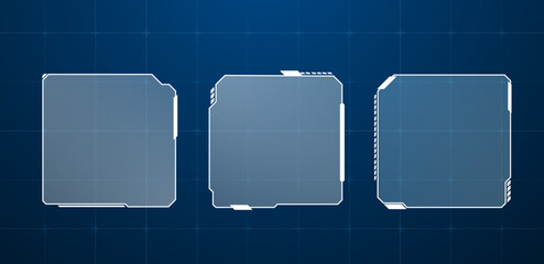 Leinwandbilder - Futuristic Hud square or technology box blue vector illustration