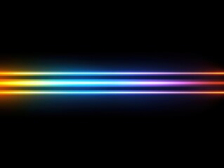 Poster - colorful light stripes on a black background creating a vibrant and dynamic visual effect for creati