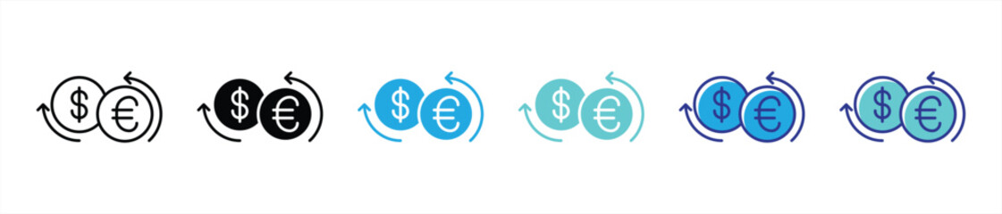 Poster - currency exchange icon set. a visual representation of seamless dollar-euro financial transactions a