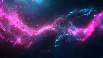 Poster - Vibrant pink nebula with blue and pink lights creating a cosmic and ethereal starry background scene