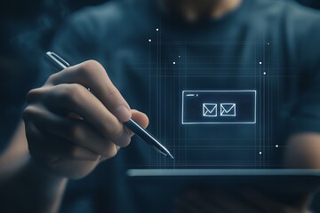 Customer feedback is a valuable tool for improvement - Email icons on a tablet