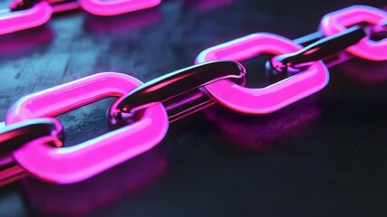 Poster - A vibrant pink chain displaying intricate links against a soft background with artistic flair and style