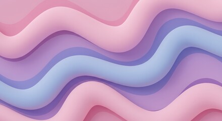 Aufkleber - Pastel Waves: Abstract Gradient Background with Soft Pink, Purple, and Blue Tones