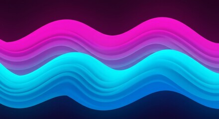 Aufkleber - Abstract Wavy Layers with Gradient Colors: Pink, Purple, and Blue