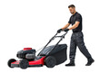© Sunny_nsk - Man with Red Lawn Mower, png clipart with transparency