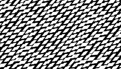 Poster - Black and white abstract geometric pattern with pixel effect for modern background and jersey design. Fully editable vector element. Vector Format Illustration 