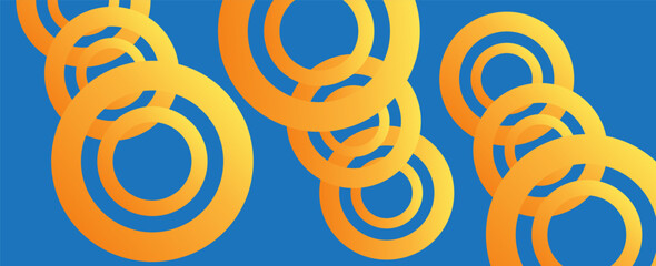 Poster - Abstract blue, orange background with circles. Vectors, eps 10