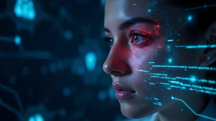 Digital interface woman profile