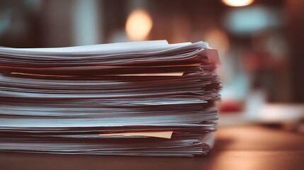 Poster - Stack of business documents papers, isolated