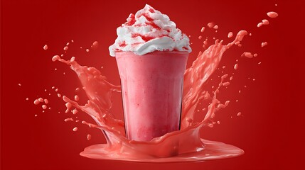 Poster - Red velvet milk shake isolated on a