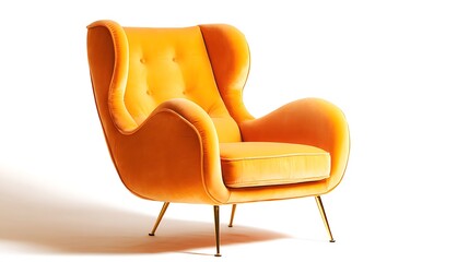 Poster - Modern velvet lounge chair isolated