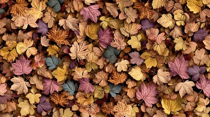 Poster - Many autumn fall leaves as seamless pattern background