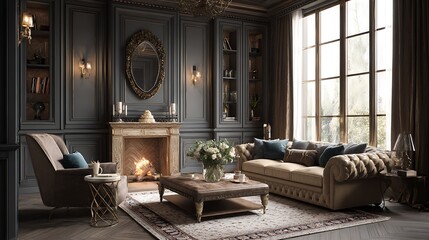 Poster - Luxury living room interior composition