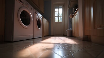 Aufkleber - Laundry area home interior design clean and clear empty space day light
