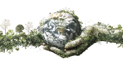 Poster - Earth day concept on white background, world environment day