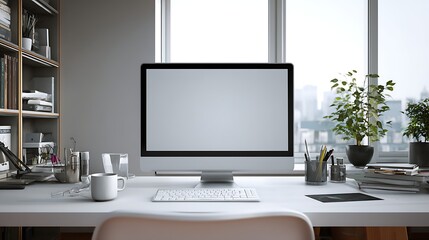 Poster - Computer in the office mockup