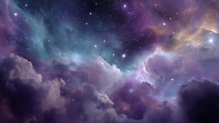 Aufkleber - Colorful nebular galaxy stars and clouds as universe wallpaper