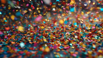 Poster - Celebration and colorful confetti party, blur abstract background