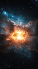Poster - Stellar explosion event outer space digital art cosmic environment close-up view universe concept