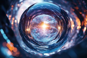 Poster - Cosmic exploration event celestial sphere outer space digital art futuristic environment close-up view abstract concept