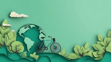 Poster - World bicycle day background with copy space, eco friendly bicycle concept