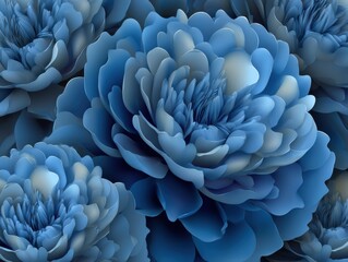Aufkleber - blue peony blossom close up macro shot abstract floral arrangement studio art background wallpaper