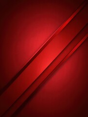 Fototapete - Abstract Red Geometric Background with Diagonal Lines and Metal Texture Close Up Studio Shot