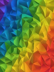 Fototapete - Abstract Rainbow Polygon Mosaic Background; Colorful Geometric Pattern Art; Gradient Texture Design; Modern Graphic Illustration; Conceptual Backdrop