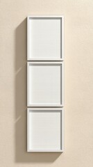 Poster - Three square white frames on textured beige wall modern minimalist style interior design gallery mockup display