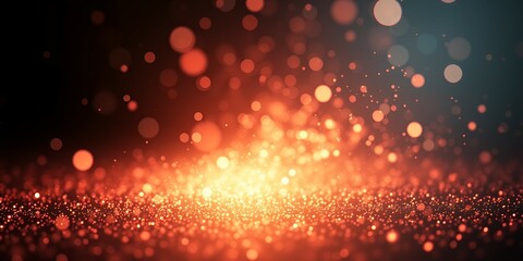 Poster - A bright orange and yellow bokeh effect with a dark background and blurry light orbs above
