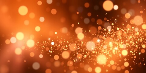 Poster - An abstract background featuring a warm orange color palette with bokeh lights and sparkles effect