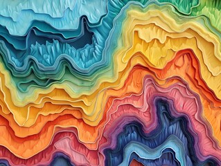 Poster - A vibrant abstract design featuring layered colors in waves